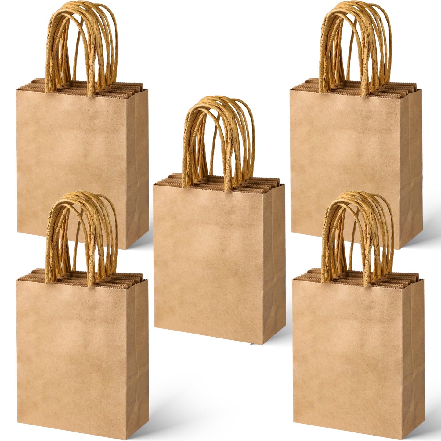 SPERPAND 30Pcs Mini Kraft Gift Bags - 6.5" Small Brown Paper Bags for Birthday, Baby Shower, Christmas, Wedding, Party Favor Bag