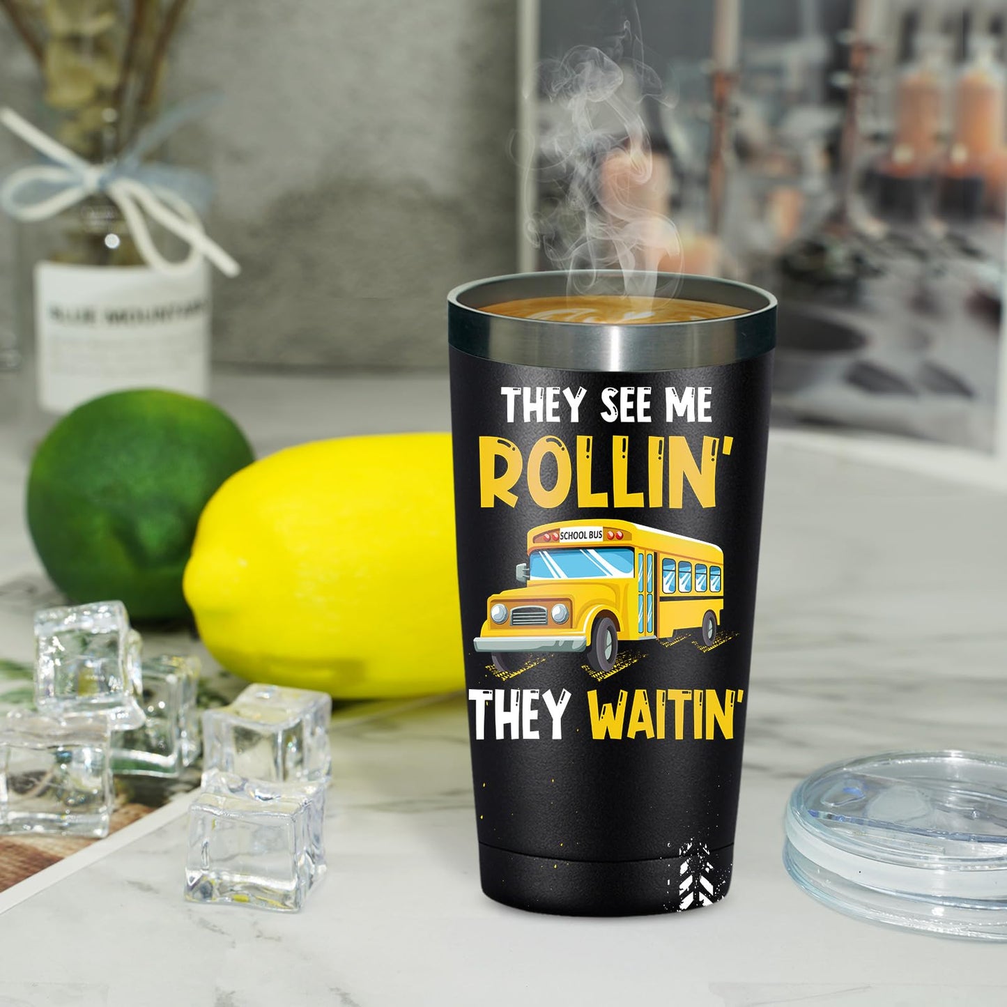 Fufandi Bus Driver Gifts - Bus Driver Appreciation Gifts for Men Women - School Bus Drivers Gift, Christmas Back To School Cup - Tumbler Cup 20oz