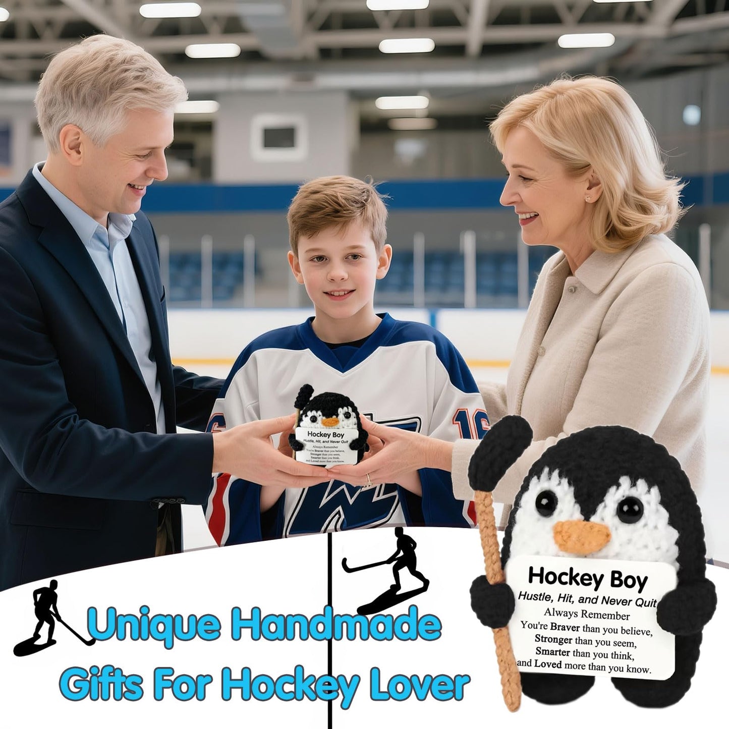 Hockey Gifts for Boys 8-12-14 Hockey Stuff Accessories Stuffed Animal Birthday Valentines Day Senior Night Gifts for Boys