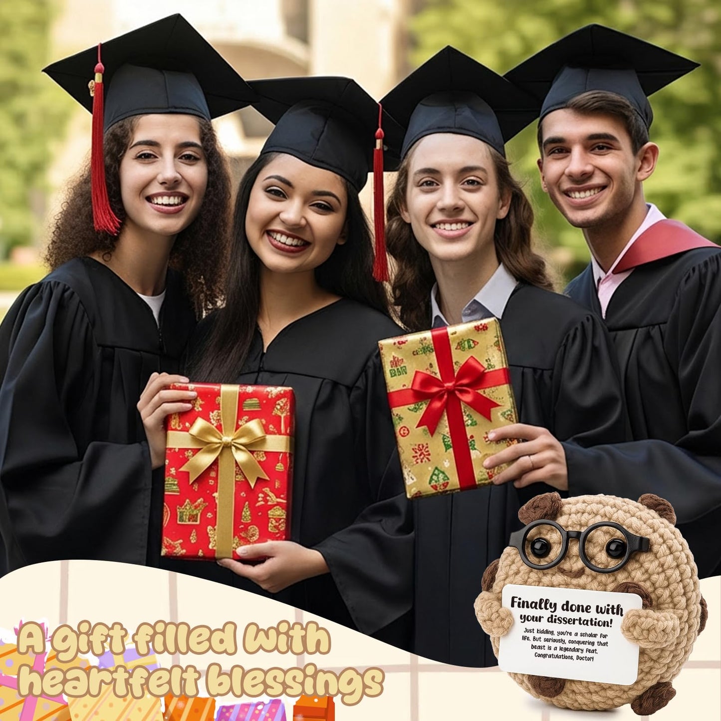Funny PhD Graduation Gift, Dissertation Defense Survivor Keepsake - "Finally Done" Doctorate & End of PhD Present for Scholar - Academic Humor Desk Decor