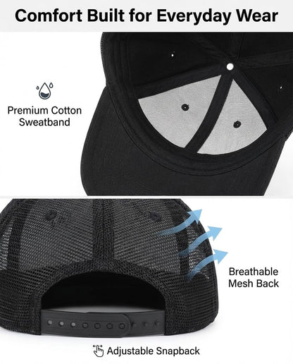 40th Birthday Gifts for Men - 40th Birthday Decorations for Men, Adjustable Trucker Hat with Leather Patch