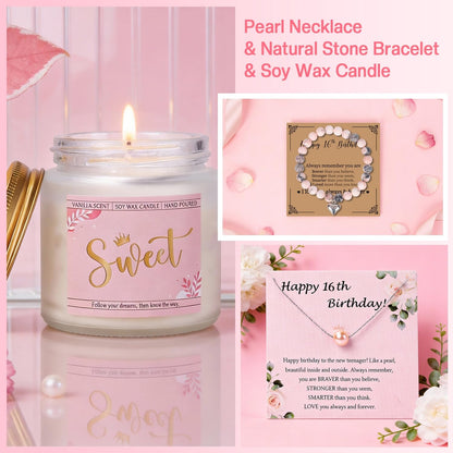 Ithmahco Sweet 16 Gifts for Girls, 16 Year Old Girl Birthday Gift Ideas, 16th Birthday Gifts for Girls, Sweet Sixteen Gift for Girl Daughter Niece Granddaughter, 16th Bday Spa Baskets Present for Her