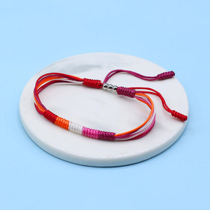 LAMIBEE LGBTQIA Pride, Bisexual, Pansexuality, Asexual, Lesbian, MLM Progress Flag Code Bracelet, Boho Style Rope Women Men Thread for Him Her, Pride Month