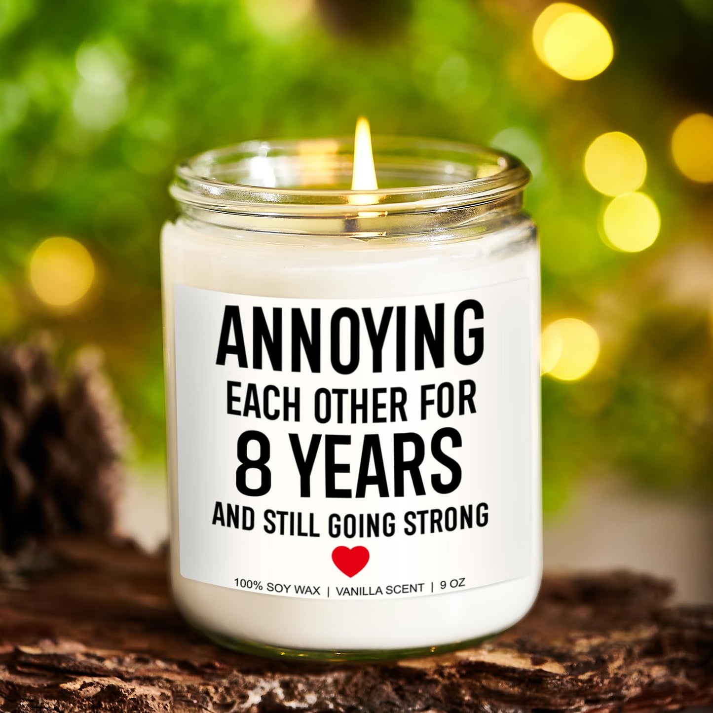 Younift Funny Scented Candle, 8 Year Bronze Anniversary, Gifts for Men, Women - 8th Anniversary, Gifts for Him, Her - 8th Wedding Anniv. Presents for Husband, Wife, Couple - 9 oz