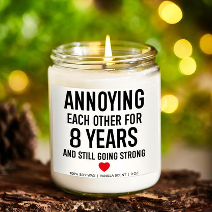 Younift Funny Scented Candle, 8 Year Bronze Anniversary, Gifts for Men, Women - 8th Anniversary, Gifts for Him, Her - 8th Wedding Anniv. Presents for Husband, Wife, Couple - 9 oz