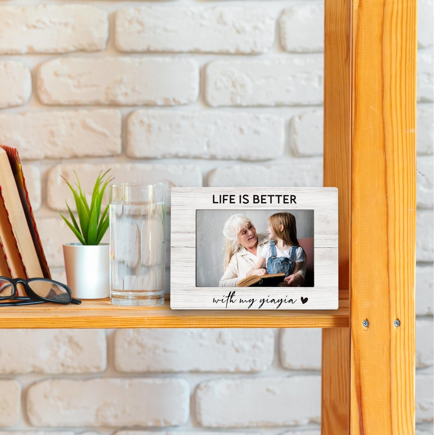 Yiayia 4x6 Picture Frame, Grandkids Photo Frame, YiayiaGifts for Grandma, Gifts for Yiayias Mothers Day from Grandchildren, Life Is Better with My Yiayia Picture Photo Frames for Desk Decor