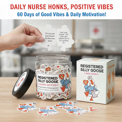 Registered Silly Goose Nurse Jar — 60 Funny Affirmation Cards, Nurses Week Appreciation Gift for Women, Nursing Graduation Gift, RN LPN CNA Encouragement