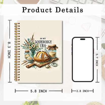 In My Sourdough Era Spiral Notebook 5.5x8.3, Sourdough Accessories Gift, Baking Lovers Gifts Journal, Gifts for Bread Bakers Notebook for Note Taking