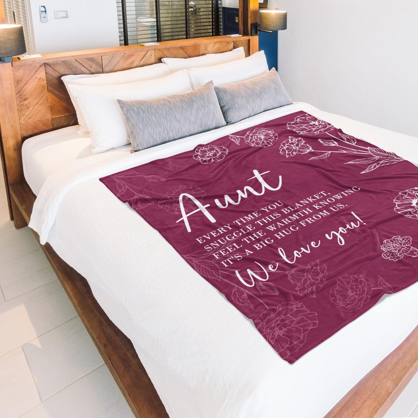 GiltGlimmer Aunt Gifts, Aunt Birthday Gifts, Auntie Gift Ideas, Gifts for Aunts from Niece Nephew, to My Aunts Throw Blanket 50" x 60", Burgundy