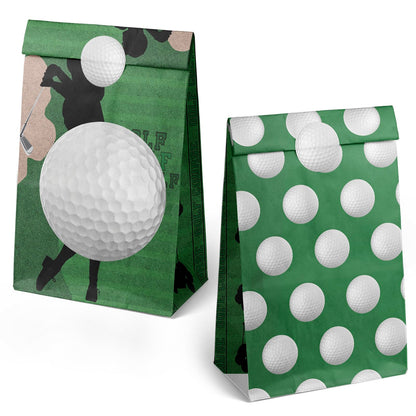 Golf Party Favor Bags – 24 Pcs Golf Gift Bags with 5 Designs, Paper Goodie Bags for Sports Theme Birthday Party Decorations and Golf Event Supplies
