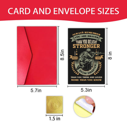 Encouragement Cards for Soldier, Motivational Inspirational Support for Tough Times. Retirement Graduation Farewell Veterans Day Card Gifts