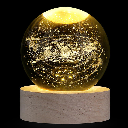 MAIBAOTA 3D Solar System Space Balls 2.4 Inches Crystal Ball Astronomy Decor Gifts for Physics Enthusiasts and Solar System Model Collectors Science Gifts