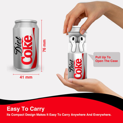 Diet Coke Can Shaped Wireless Earbuds – Bluetooth 5.0 Headphones with Built-in Mic, Voice Assistant Compatibility, 9H Playtime, HD Stereo Sound, Noise Cancelling – Compatible with Apple & Android