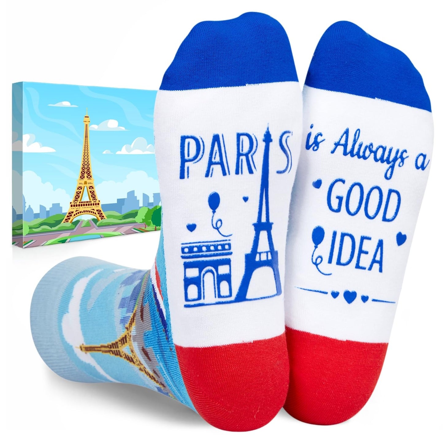 HAPPYPOP Travel Gifts for Women Men - Italy Paris London Socks Traveler Gifts