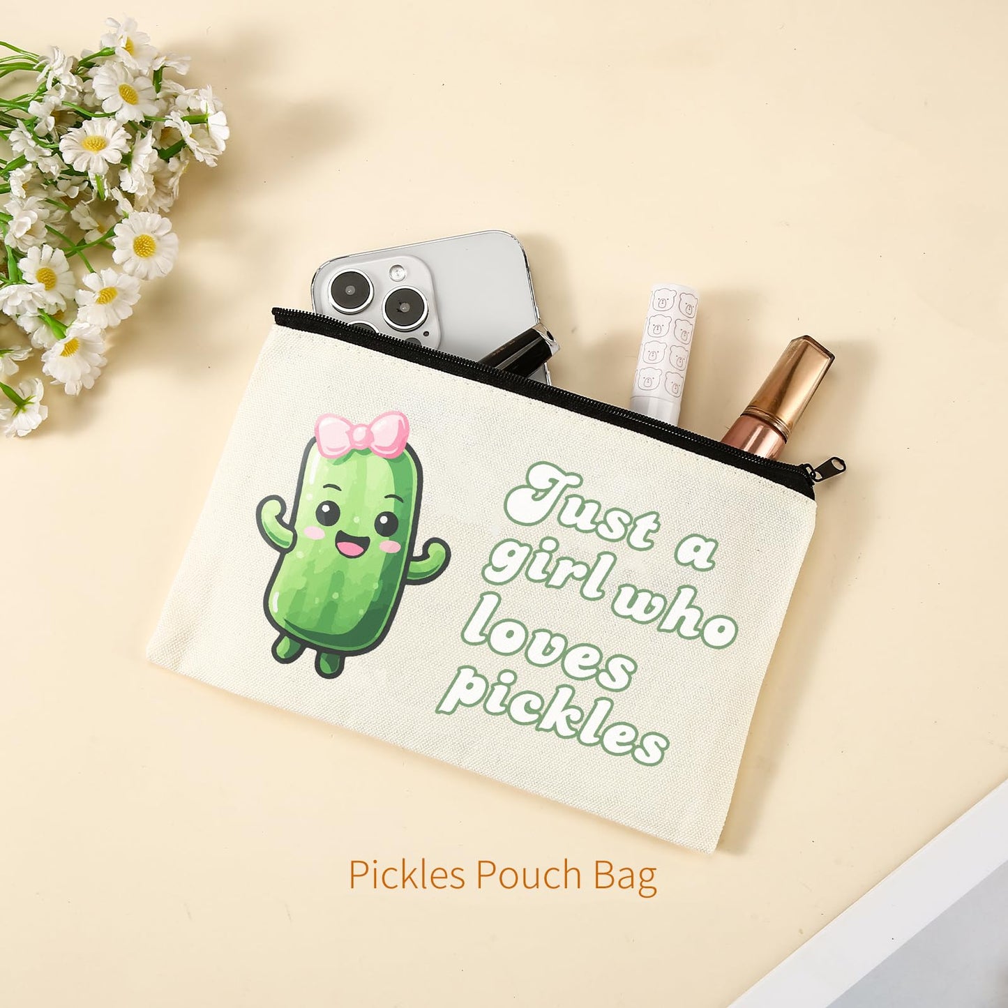 Pickle Gifts for Women, Funny Pickle Lover Gift Set with 16oz Glass Tumbler, Bracelets, Pouch Bag, Scrunchie, Box for Pickles Themed Party, Birthday Mothers Day Gift Idea(Pickles)