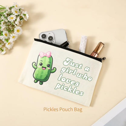 Pickle Gifts for Women, Funny Pickle Lover Gift Set with 16oz Glass Tumbler, Bracelets, Pouch Bag, Scrunchie, Box for Pickles Themed Party, Birthday Mothers Day Gift Idea(Pickles)