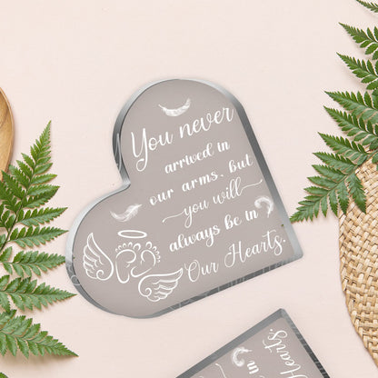 Miscarriage Gifts for Mothers, Acrylic Heart Paperweight Keepsake, Infant Loss Sympathy Gift, Loss of Baby Memorial, Remembrance Sympathy Gifts