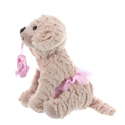 The Petting Zoo Ballerina Scruffy Dog Stuffed Animal, Gifts for Kids, Caramel Brown Dog Plush Toy 10 Inches