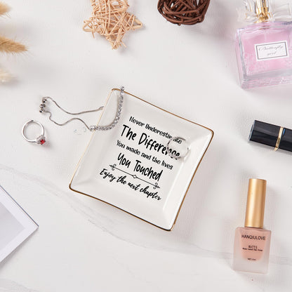 Spegiffu Retirement Gifts for Women Coworker Leaving Gifts Going Away Gift Retirement Gift Jewelry Dish for Friends Retired Teachers Nurses Doctor Boss Goodbye Farewell Gifts for Coworkers New Job