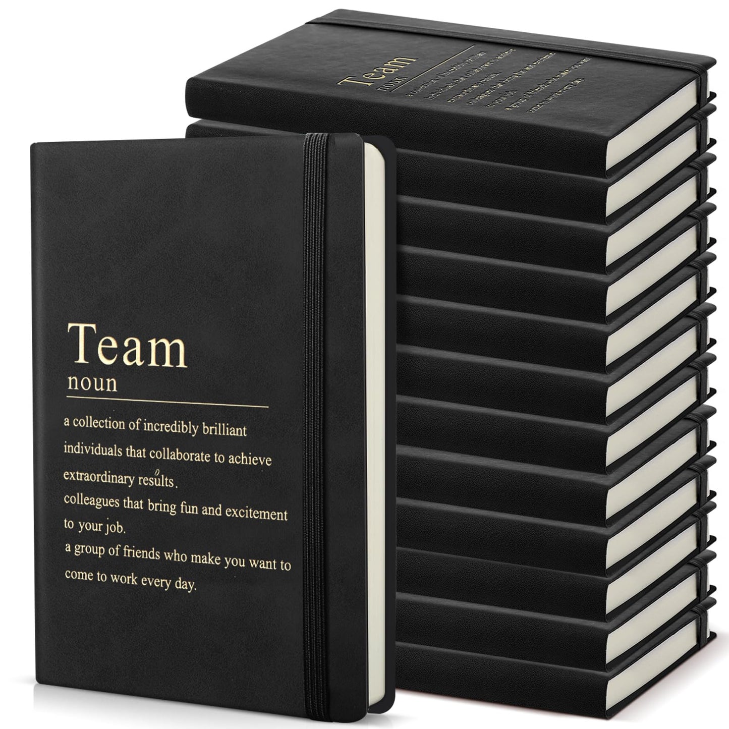 Team Appreciation Gifts Bulk Leather Inspirational Notebooks A6 Employee Journal Team Notepads Inspirational Gifts for Group Coworkers Staff Worker Nurse(Black,24 Pack)