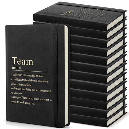 Team Appreciation Gifts Bulk Leather Inspirational Notebooks A6 Employee Journal Team Notepads Inspirational Gifts for Group Coworkers Staff Worker Nurse(Black,24 Pack)