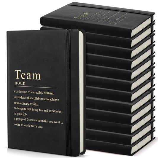 Team Appreciation Gifts Bulk Leather Inspirational Notebooks A6 Employee Journal Team Notepads Inspirational Gifts for Group Coworkers Staff Worker Nurse(Black,24 Pack)