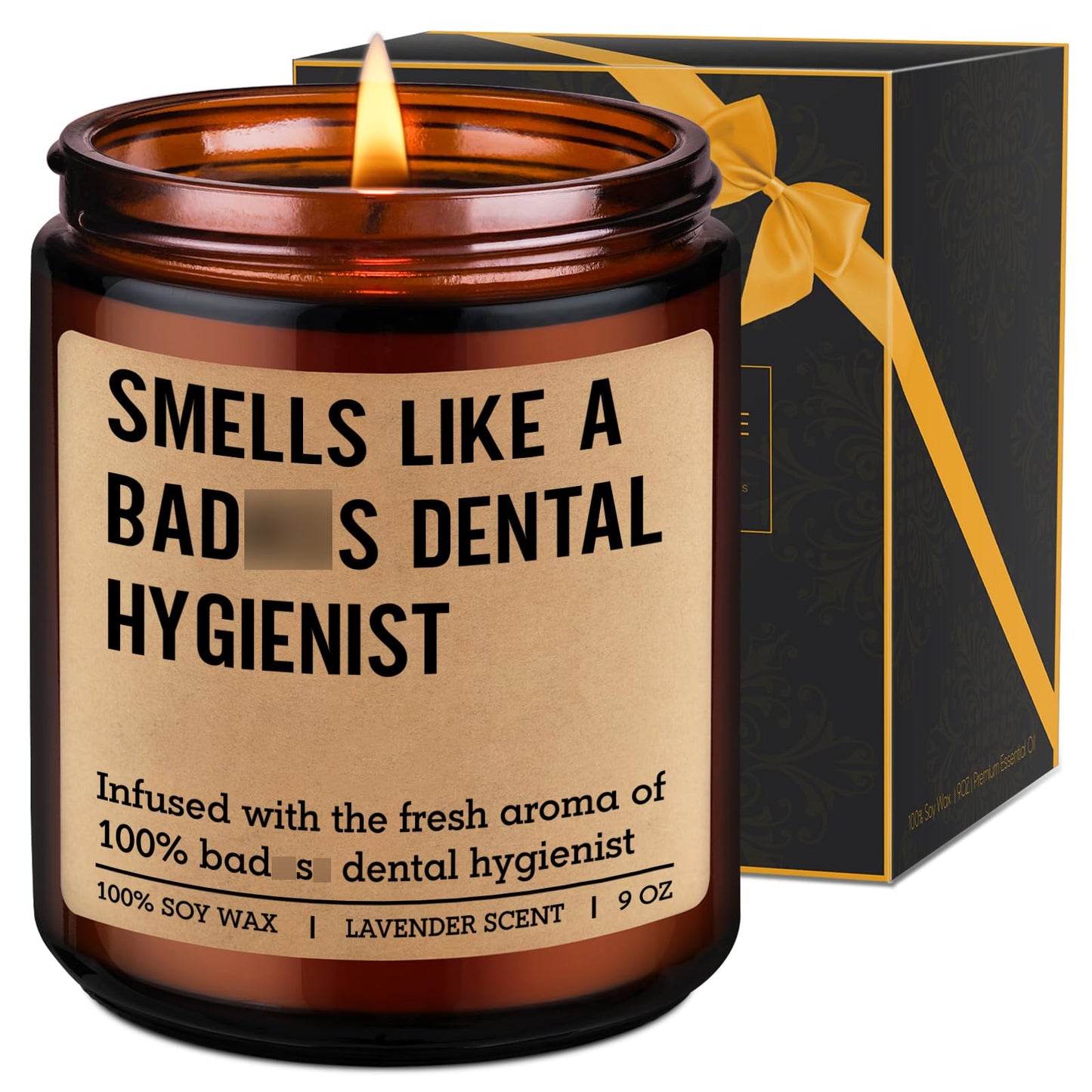 LEADO Scented Candle, Dental Hygienist Gifts - RDH Graduation, Dental Hygiene Gifts for Women, Men - Funny Congrats, Appreciation Ideas for Hygienist, School Student, Coworkers - RDH Retirement Decor