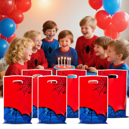 Yzzhaoo 30 Pcs Spider Goodie Bags Party Favors Bags with Handles for Birthday Party Theme Chiristmas Halloween Candy Bag Treat Cookie Gift bags