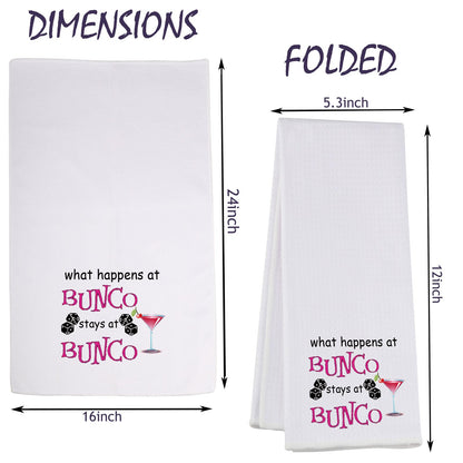 VAMSII Bunco Game Bunco Kitchen Towel Gift for Bunco Player What Happens at Bunco Stays at Bunco Dice (Bunco Bunco Towel)