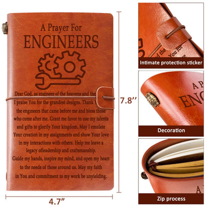 Engineer Gifts for Women Men, Engineer’s Prayer Leather Journal Notebook Gifts for Engineers, Engineering Student Gift Inspirational Gift Graduation Gifts Retirement Gift for Engineer