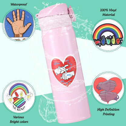 200 Pcs ASL Stickers American Sign Language Stickers Gifts Vinyl Waterproof Decals for Water Bottle Bicycle Motorcycle Skateboard Laptop Luggage