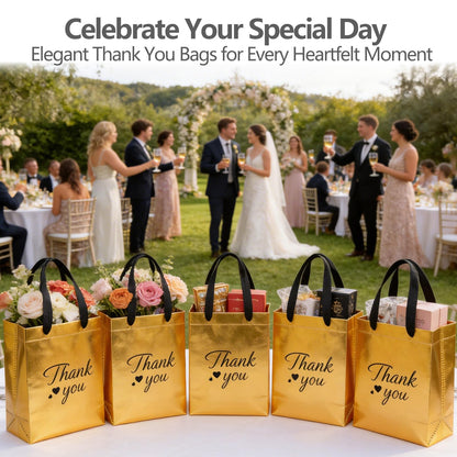 60 Pcs Reusable Gift Bags with Handles Set (10 x 8 x 4 Inch), Include 30 Thank You Bag & Tissue Paper, Medium Colorful Gift Bag Bulk for Birthday, Baby Shower, Bridal Shower, Wedding, Party & Events