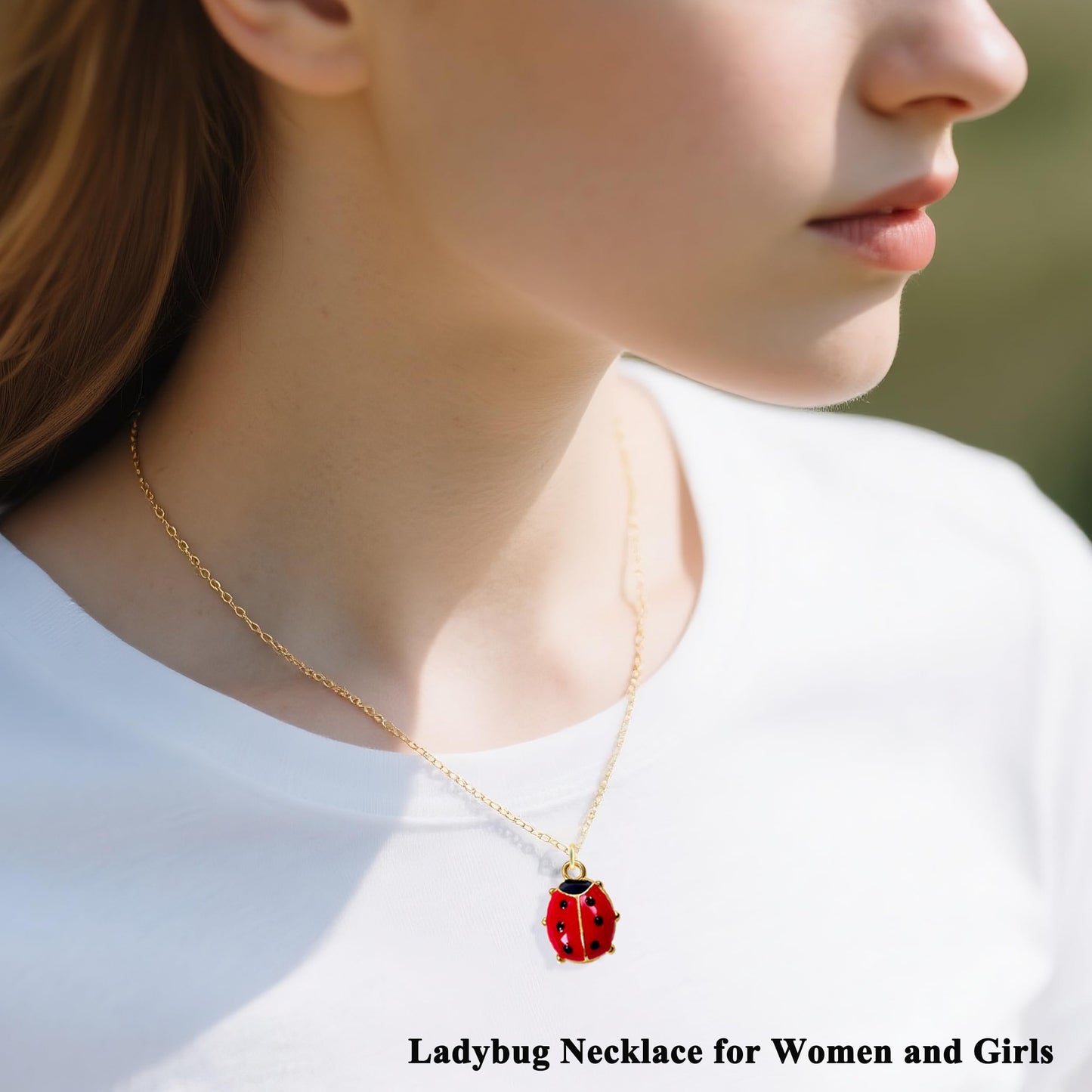 Ladybug Necklace for Women Girls Ladybug Charm Jewelry Ladybug Lover Gifts Ladybug Good Luck Gifts for Mom Daughter Granddaughter Niece Best Friends