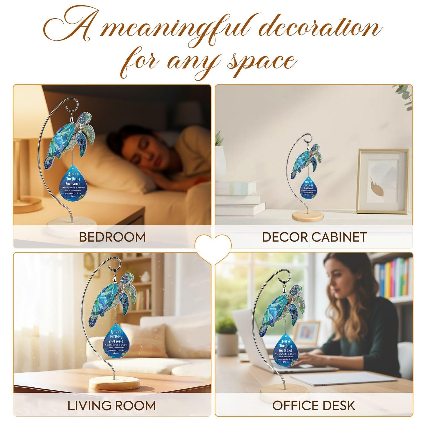 Sea Turtle Christmas Birthday Gifts for Women Men Grandkids - Stocking Stuffers for Teen - Inspirational Stuff Things - Beach Gifts for Mom, Grandma, Daughter, Friendship Presents - Turtle Desk Decor