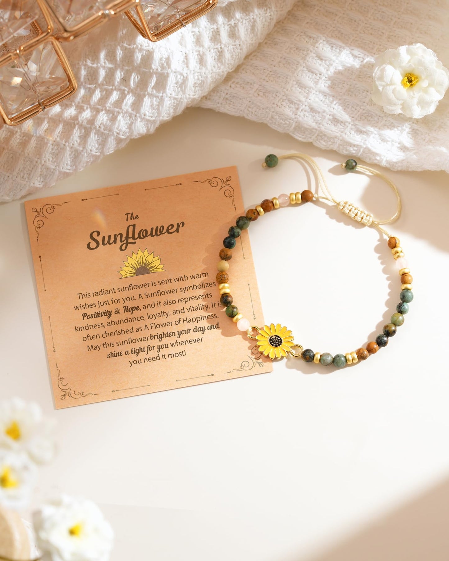 Tarsus Sunflower Gifts for Women Teens– Symbol of Positivity, Strength & Love, Gift for Birthday, Christmas, or Thank You Occasion, Sunshine Sunflower Bracelet for Friends Coworkers Daughter...