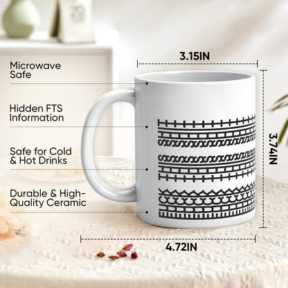 TEAWOO Funny Birthday Gift Hidden Message Ceramic Coffee Mug 11oz, White Elephant Gifts for Adults, Gag Gifts for Coworkers, Christmas Gift for Women Men Coffee Lovers