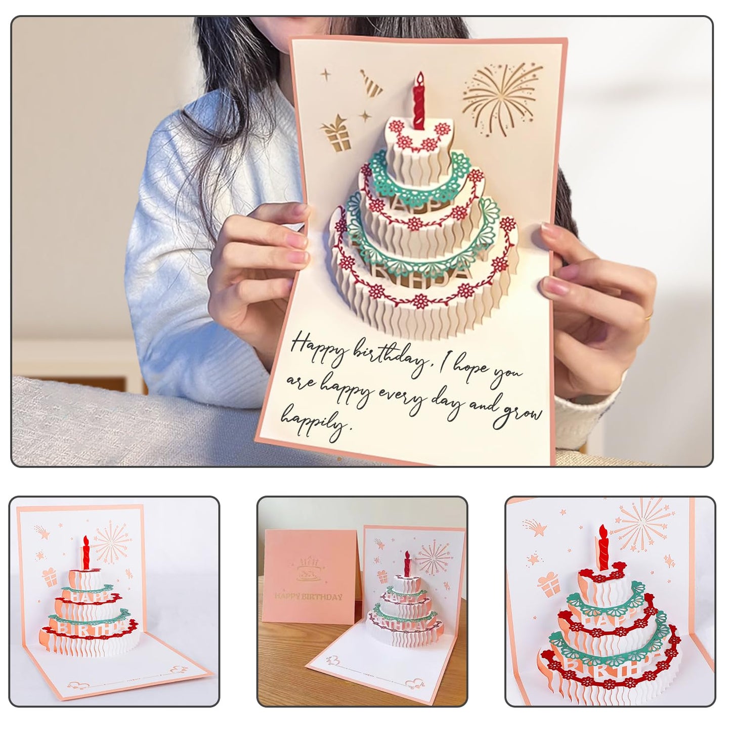 Juesly 5-18 Years Old Birthday Gifts for Girls - Socks for Girls with Pop up Birthday Card, Presents for 5-18 Year Old Grils