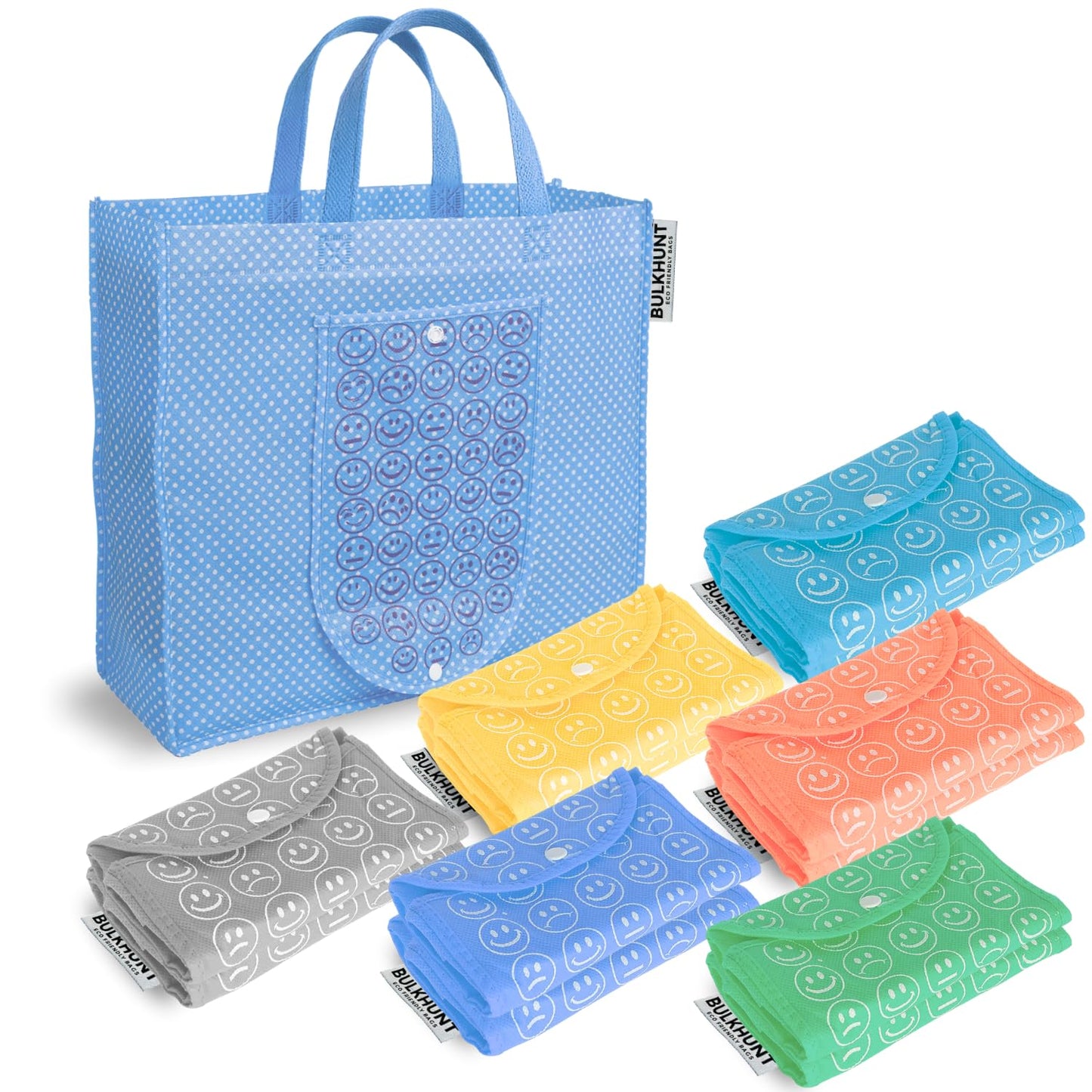 Bulkhunt Oytra Foldable Shopping Bags Reusable Grocery Bag 12 Pcs Return Gift Wedding Birthday House Warming Events Functions