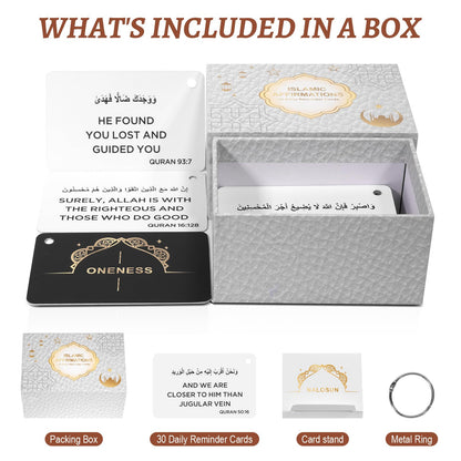Ramadan Gifts, Islamic Decor 30 Daily Reminders Cards with Quranic Verses, Muslim Islamic Gifts for Men Women, Ramadan Decorations for Home, Eid Gift (quranic)