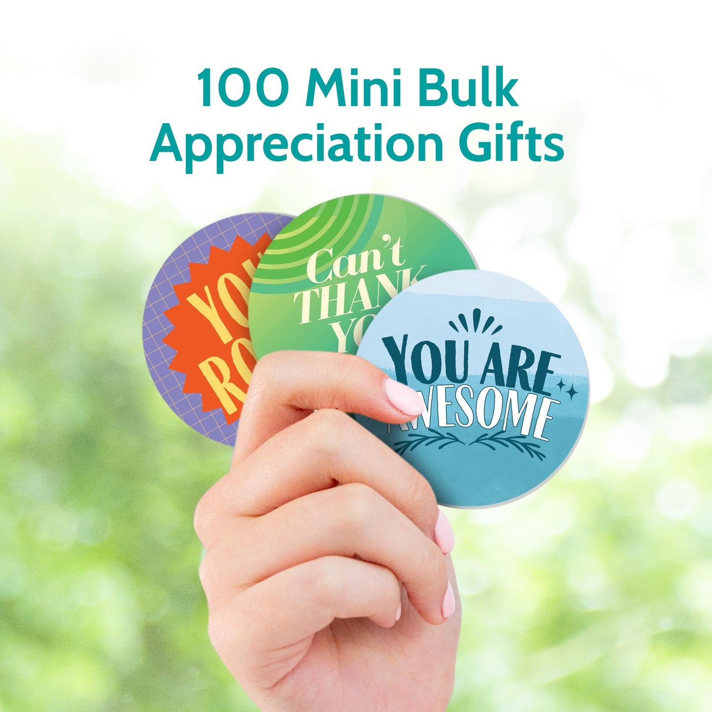 T MARIE 100 Mini Bulk Appreciation Gifts - 2.25” Token of Appreciation Chips for Employee Appreciation Week, Staff, Nurses, Teachers, Students and More - Share Kindness, Recognition and Motivation