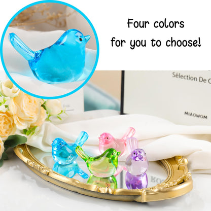 Arikyrist Handmade Glass Blue Bird Gifts for Bird Lovers Women Men, Art Glass Birds Collectible Figurines for Desk Table Home Office Decoration