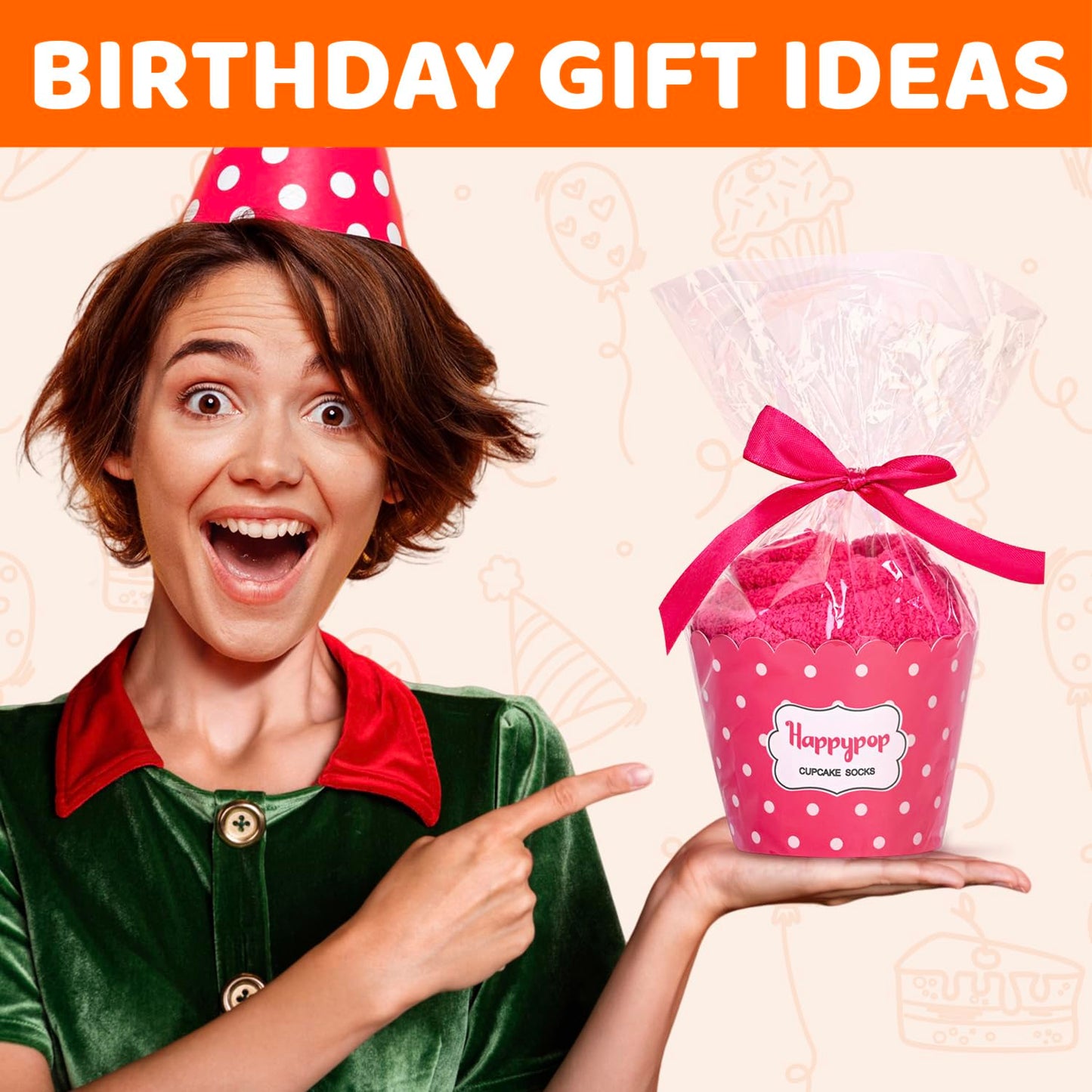 HAPPYPOP Birthday Gifts for Women - Socks for 36 37 38 39 40 Year Old Woman Her