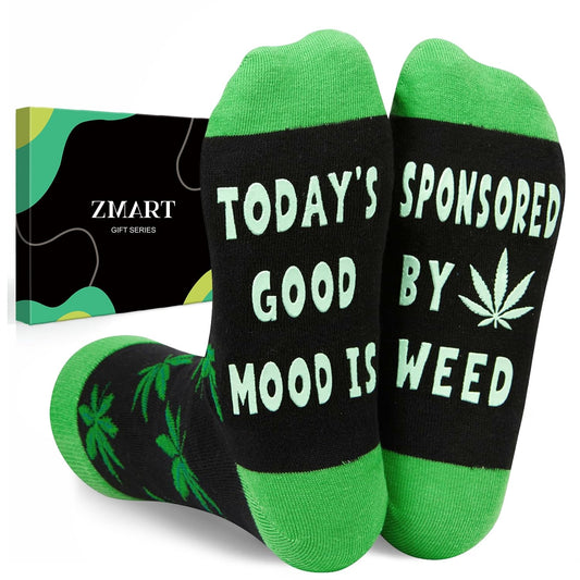 Zmart Weed Gifts for Adult - Weed Marijuana Socks for Women Men, Marijuana Cannabis Gifts