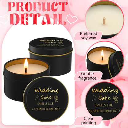 Conelist 8 Pcs Bridesmaid Proposal Gifts Smells Like You're in the Bridal Party Candles Bridesmaid Gifts Natural Soy Wax Candles for Best Friends(Black,Retro)