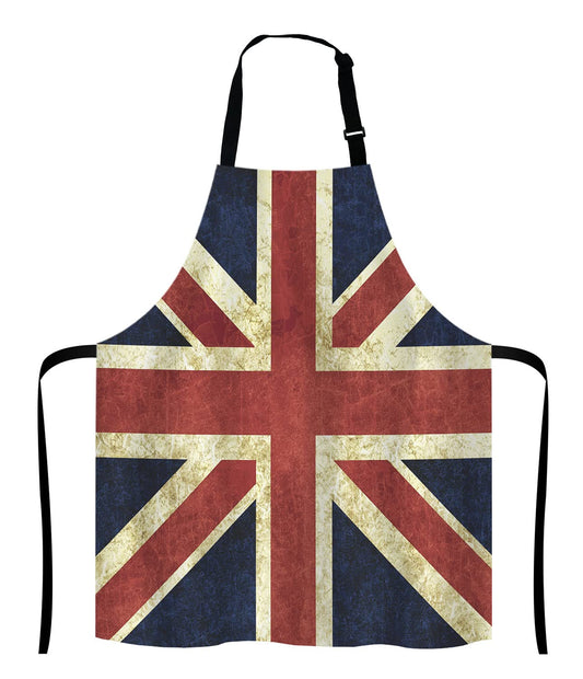 Vintage England Flag Kitchen Cooking BBQ Chef Apron,Funny Apron for Men, Women - Dad Presents, Presents for Men - Birthday, Mothers Day Presents for Mom, Wife, Husband, Brother, Friends