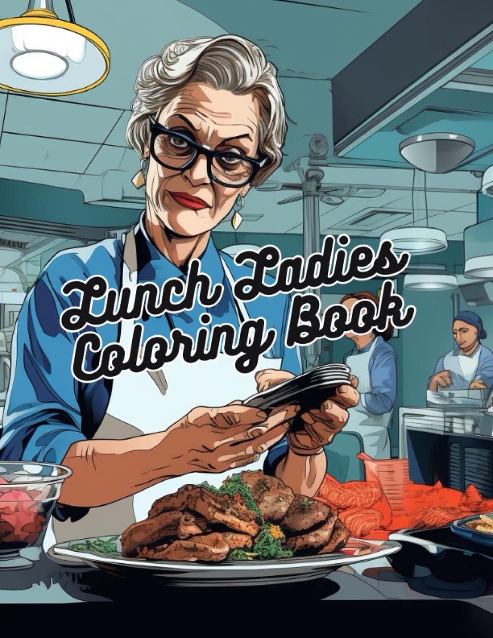 Lunch Lady Coloring book: 40 colouring pages for teachers or cafeteria ladies!