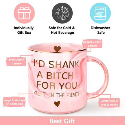 Birthday Gifts for Women - 12oz Funny Coffee Mug for Best Friend Girlfriend Besties BFF Teen Girls Sister Gifts from Sister Valentines Galentines Christmas Mothers Day Presents for Mom Grandma Aunt
