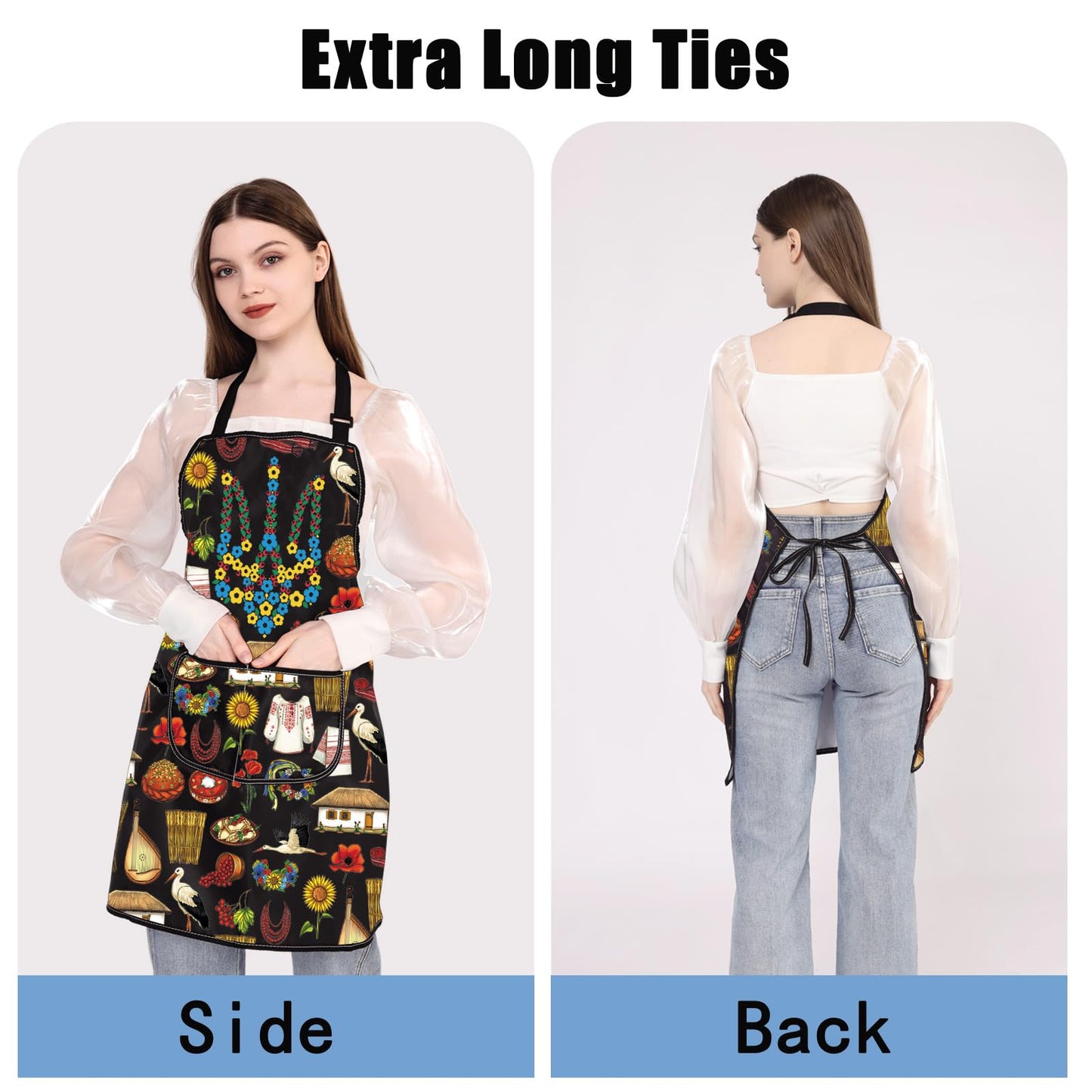JXGZSO Ukraine Kitchen Apron Ukraine Lover Gift Ukraine Souvenir Gift Kyiv Trip Lover Gift Ukrainian Apron