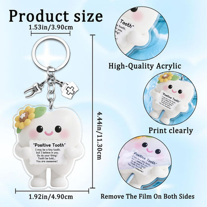 Positive Dental Assistant Accessories Dental Hygienist Gifts For Women Doctor Cute Tooth Keychain Dentist Gifts For Women Girl Friend Dental Hygienist Graduation Gift For Nurse Tooth Stuff