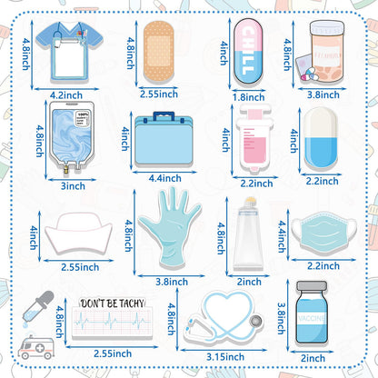 15 Pads Mini Funny Nurse Sticky Notes CNA Gifts Nursing Essentials Medical Themed Mini Notes Assorted Pads Self Stick Cute Memo for Gifts Hospital